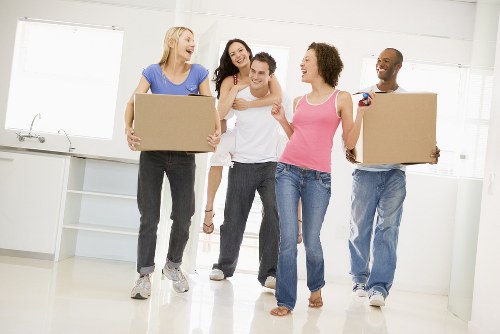 Removal van and moving boxes for a Harold Hill home move