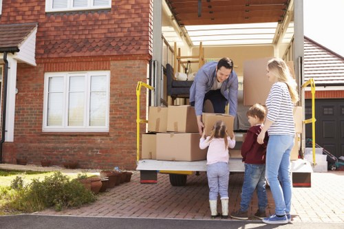 Harold Hill removals team managing access and parking challenges
